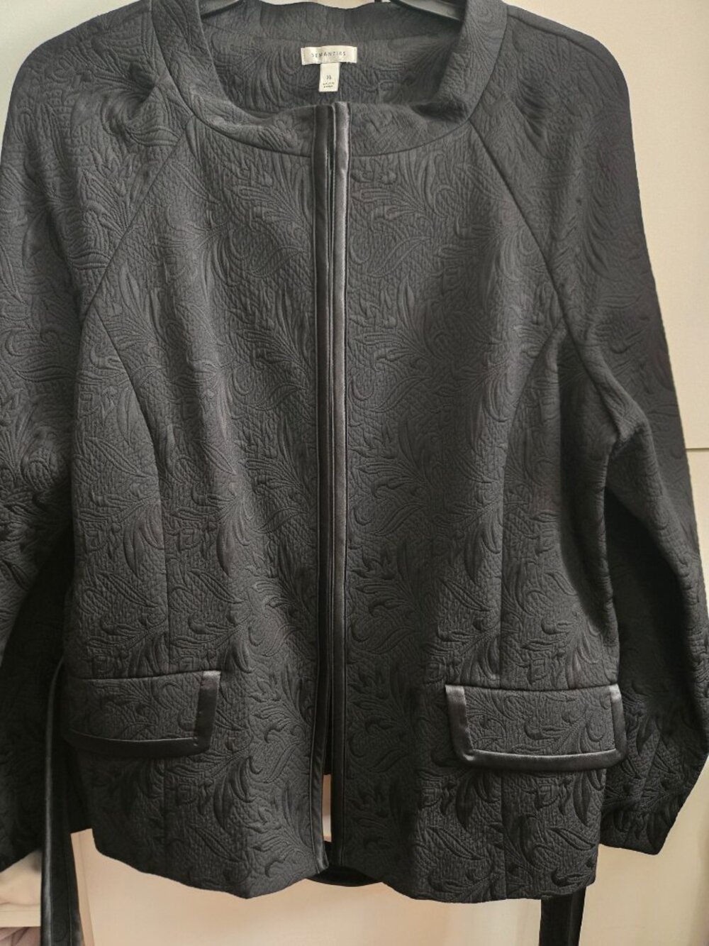 New w/o tags- Semantiks Nordstrom Black Brocade Jacket - XL